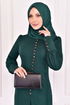 Buttoned Dress Emerald ASM21510 - Thumbnail