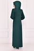 Buttoned Dress Emerald ASM21510 - Thumbnail