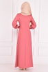 Buttoned Dress Salmon ASM21510 - Thumbnail