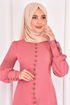 Buttoned Dress Salmon ASM21510 - Thumbnail