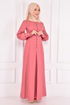 Buttoned Dress Salmon ASM21510 - Thumbnail