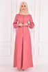 Buttoned Dress Salmon ASM21510 - Thumbnail