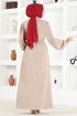 Buttoned Up Dress ASN114 Mink - Thumbnail