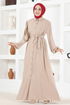 Buttoned Up Dress ASN114 Mink - Thumbnail