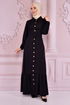 Buttoned Up Dress Black NEV14834 - Thumbnail