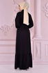 Buttoned Up Dress Black NEV14834 - Thumbnail