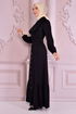 Buttoned Up Dress Black NEV14834 - Thumbnail