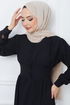 Buttoned Up Dress EFS545 Black - Thumbnail