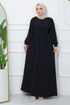 Buttoned Up Dress EFS545 Black - Thumbnail