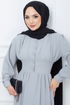 Buttoned Up Dress EFS545 Grey - Thumbnail