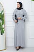Buttoned Up Dress EFS545 Grey - Thumbnail
