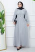 Buttoned Up Dress EFS545 Grey - Thumbnail
