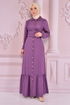 Buttoned Up Dress Lilac NEV14834 - Thumbnail