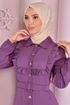 Buttoned Up Dress Lilac NEV14834 - Thumbnail