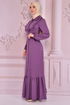 Buttoned Up Dress Lilac NEV14834 - Thumbnail