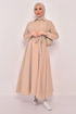 Buttoned Up Dress Mink END5530 - Thumbnail