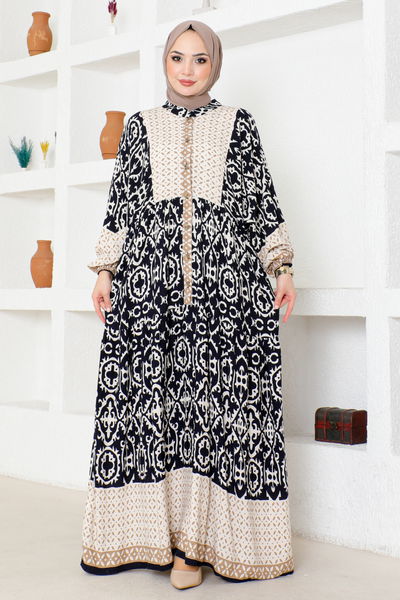 MDP - Buttoned Up Dress MSL1130 Navy blue