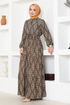 Buttoned Up Dress MSL1131 Brown - Thumbnail