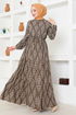 Buttoned Up Dress MSL1131 Brown - Thumbnail