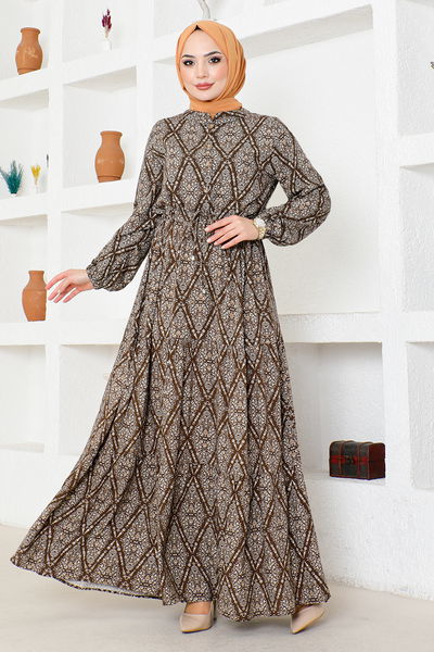 MDP - Buttoned Up Dress MSL1131 Brown - 339256