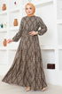 Buttoned Up Dress MSL1131 Brown - Thumbnail