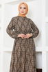 Buttoned Up Dress MSL1131 Brown - Thumbnail