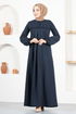 Buttoned Up Dress MSL14321 Navy blue - Thumbnail