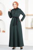 Buttoned Up Dress MSL9048 Emerald - Thumbnail