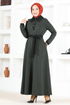 Buttoned Up Dress MSL9048 Khaki - Thumbnail