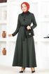 Buttoned Up Dress MSL9048 Khaki - Thumbnail