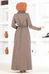 Buttoned Up Dress MSL9048 Mink - Thumbnail