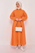 Buttoned Up Dress Orange END5530 - Thumbnail