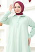 Buttoned Up Dress PLX0107 Green - Thumbnail