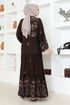 Buttoned Up Dress ZNK4690 Brown - Thumbnail