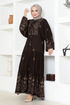 Buttoned Up Dress ZNK4690 Brown - Thumbnail