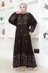 Buttoned Up Dress ZNK4690 Brown - Thumbnail