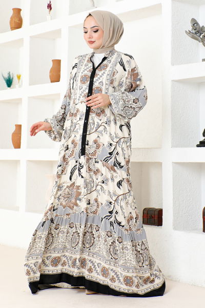 ZNN - Buttoned Up Dress ZNN4086 Black - 341378