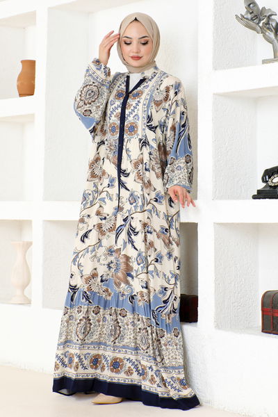 ZNN - Buttoned Up Dress ZNN4086 Navy blue - 341391