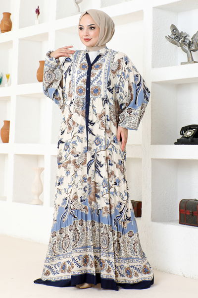 ZNN - Buttoned Up Dress ZNN4086 Navy blue - 341392