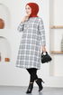 Buttoned Up Tunic MSL1168 Grey - Thumbnail