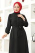 Buttoned Up Tunic MSL3056 Black - Thumbnail