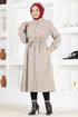 Cachet Manteau FIN5548 Ouvert Taupe - Thumbnail