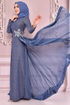 Cape Abendkleid Blau ASM2445 - Thumbnail