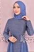 Cape Abendkleid Blau ASM2445 - Thumbnail