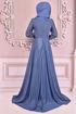 Cape Abendkleid Blau ASM2445 - Thumbnail