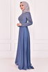 Cape Abendkleid Blau ASM2450 - Thumbnail