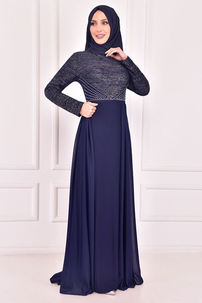 ASM - Cape Abendkleid Indigo ASM2450