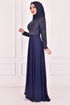 Cape Abendkleid Indigo ASM2450 - Thumbnail