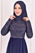 Cape Abendkleid Indigo ASM2450 - Thumbnail
