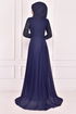 Cape Abendkleid Indigo ASM2450 - Thumbnail